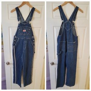 Revolt Denim Bib Overalls Small Straight Baggy Tuxedo Stripe Vintage Y2K 90's